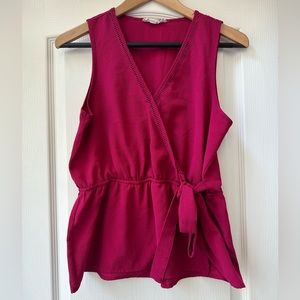 Pink Rose Faux Wrap top
